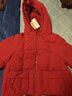 紫涵（ZIHAN）紫涵短款紅色連帽羽絨服女2025年冬季新款甜美蝴蝶結保暖鴨絨外套 復古紅 XS 曬單實(shí)拍圖
