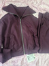 梵希蔓海軍領(lǐng)衛衣套裝女春季新款休閑外套闊腿褲兩件套 桑葚紫   S    曬單實(shí)拍圖