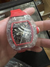 CRONUSART克洛斯水晶酒桶型男士機械手表全自動(dòng)鏤空時(shí)尚情侶腕表女神節禮物 紅水晶-幻境 曬單實(shí)拍圖