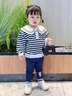波步（BORBOON B）女童套裝春裝2026新款嬰兒衣服春秋兒童女寶寶外出衛衣分體兩件套 【條紋】2150 90 曬單實(shí)拍圖