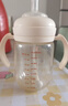 好孩子（gb）吸管奶瓶 大寶寶一歲以上3-6歲PPSU耐摔寬口徑大容量帶手柄直飲杯 【粗管直管吸嘴】紳士灰18月+ PPSU 240ml（小奶量適用） 曬單實(shí)拍圖