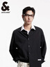 杰克·瓊斯（JACK&JONES）男裝春季條紋商務(wù)休閑襯衫男寬松長(cháng)袖襯衣OVERSIZED薄外套 E40黑色 L 曬單實(shí)拍圖