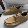 七匹狼休閑皮鞋男鞋夏季新款透氣防滑輕便軟底休閑鞋耐磨厚底通勤鞋子男 卡其色 【標準皮鞋碼】 41 曬單實(shí)拍圖