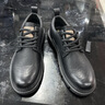 奧康皮鞋男春季2026新款百搭休閑商務(wù)男鞋低幫大頭鞋子男士馬丁工裝靴 黑色 單層 41 曬單實(shí)拍圖