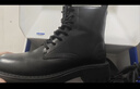 馬克華菲馬丁靴男款冬季新款皮靴男士雪地靴子黑色棉鞋男 純黑 43  曬單實(shí)拍圖