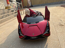 星辰皓蘭博基尼兒童電動(dòng)車(chē)四輪汽車(chē)雙人座玩具車(chē)可坐大人帶遙控寶寶童車(chē) 烤漆紅四驅+親子款三人座+MP4液晶屏 皮座+大人座位+軟輪+遙控+搖擺 曬單實(shí)拍圖