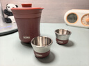 膳魔師（THERMOS）茶旅套裝旅行茶具戶(hù)外露營(yíng)便攜保溫茶壺茶杯生日女神節禮物TCMU 【冰花漆304不銹鋼】磚紅+玻璃杯 曬單實(shí)拍圖