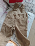 G.duck嬰兒背帶褲春秋純棉男童洋氣兒童燈芯絨一歲嬰幼兒按扣開(kāi)檔寶寶褲 5358 卡其 100 建議88-92cm 適合25C°左右 曬單實(shí)拍圖