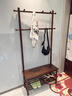 實(shí)木換鞋凳掛衣架一體鞋架入戶(hù)門(mén)口衣帽架玄關(guān)鞋柜坐凳穿鞋凳 【FAS特級橡膠木高強承重】胡桃木色90cm 曬單實(shí)拍圖