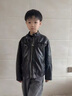 G.duck小黃鴨男童外套春秋款2026新款兒童皮衣男孩痞帥復古皮夾克機車(chē)服 咖色 140 (建議身高130cm 10-11歲 曬單實(shí)拍圖