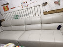 顧家家居（KUKA）鋼琴鍵現代頭層牛皮沙發(fā)1259 【基礎版】柔空白-柔韌肌理皮 3.42M 曬單實(shí)拍圖