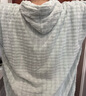 三利家居連帽浴裙女吸水速干不易掉毛浴巾式浴衣男情侶浴袍睡袍 綠色 曬單實(shí)拍圖