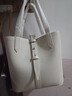 CHARLES&KEITH簡(jiǎn)約通勤手提水桶包菜籃子包生日禮物送女友CK2-10151518 Cream奶白色 S 曬單實(shí)拍圖
