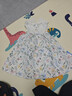 JELLYBABY兒童法式外翻領(lǐng)公主裙2026新品女童韓系純棉連衣裙夏款寶寶中長(cháng)裙 白底碎花 90 CM 曬單實(shí)拍圖