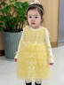 G.duck小黃鴨女童套裝春秋新款tutu裙兒童蛋糕裙生日背心公主裙兩件套 黃色裙子+打底衫 130 130碼建議120-130cm7-8歲 曬單實(shí)拍圖