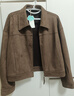 茵曼2026春季女裝新款空氣層麂皮絨短外套復古美拉德寬松夾克 咖啡色 L 曬單實(shí)拍圖