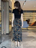 沐思禾高端醋酸碎花半身裙中長(cháng)款女夏季2026新款包臀裙垂墜感薄款a字裙 柿子花半身裙 【專(zhuān)柜柜貨】 M /27 建議95-105斤 曬單實(shí)拍圖