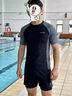 普拉施（PULASSI）pulassi泳衣男款泡溫泉成人三件套游泳裝備男全套套裝男士游泳衣 銳影黑【單件上衣】 【快干排濕 透氣不悶】 L （170-175cm）建議55-65kg 曬單實(shí)拍圖