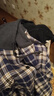 蓋璞男裝秋季款法蘭絨格紋拼接連帽長(cháng)袖襯衫上衣美版799402 曬單實(shí)拍圖