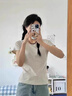 棉致重磅純棉正肩U領(lǐng)短袖t恤女夏季新款半袖修身顯瘦內搭衣服打底衫 088淺灰色【高品質(zhì)】 L 105-120斤 曬單實(shí)拍圖