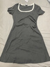 UR2026夏季新款女裝休閑撞色U型領(lǐng)抽褶修身連衣裙UYY760077 中灰 XL 曬單實(shí)拍圖
