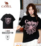 駱駝（CAMEL）冰皮T神小雛菊短袖T恤棉感寬松休閑上衣 C36BAXLN023A 幻影黑 L 曬單實(shí)拍圖