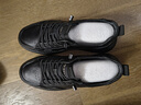 百麗男鞋牛皮革小白鞋春夏厚底一腳蹬休閑板鞋A1920AM5 黑色 39 曬單實(shí)拍圖