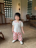 幼歌（YOUGE） 寶寶2026夏季新款甜美純棉娃娃領(lǐng)短袖上衣束腳長(cháng)褲套裝 草莓奶油白（上衣） 80 cm 曬單實(shí)拍圖
