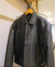 太平鳥(niǎo)男裝夾克PU皮夾克翻領(lǐng)休閑外套刺繡茄克 黑棕色第二批  M  曬單實(shí)拍圖