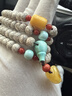 豆蔻時(shí)光收藏級10x8mm星月菩提子手串108顆南紅綠松石蜜蠟貔貅佛念珠手鏈 曬單實(shí)拍圖