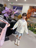 G.duck小黃鴨女童春秋套裝2026新款中大兒童衣服女孩假兩件衛衣牛仔褲 灰色衛衣 120 建議110-120cm6-7歲 曬單實(shí)拍圖