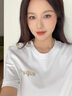 Tommy Hilfiger26春夏新款女裝純棉通勤刺繡金屬肩扣純色條紋圓領(lǐng)短袖T恤 【純色款】白色YCF S （推薦：100-110斤） 曬單實(shí)拍圖