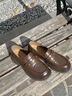 百麗（Belle）元寶樂(lè )福鞋女鞋2026春季新款商場(chǎng)同款羊皮黑色小皮鞋E9L1DAA6預售 棕色 37 (235mm) 曬單實(shí)拍圖