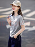 尚靜短袖t恤女夏季新款女裝字母立體提花時(shí)尚百搭圓領(lǐng)簡(jiǎn)約體恤上衣女 曬單實(shí)拍圖
