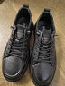 百麗男鞋牛皮革小白鞋春夏厚底一腳蹬休閑板鞋A1920AM5 黑色 39 曬單實(shí)拍圖