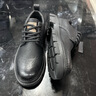 奧康皮鞋男春季2026新款百搭休閑商務(wù)男鞋低幫大頭鞋子男士馬丁工裝靴 黑色 單層 41 曬單實(shí)拍圖