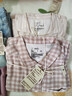 MUJI[自營(yíng)限定款]女士無(wú)側縫 雙層紗織睡衣  純棉家居服 淺粉色格紋 S 曬單實(shí)拍圖