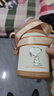 史努比（SNOOPY）兒童保溫杯帶吸管直飲男女小學(xué)生316不銹鋼喝水杯子雙蓋壺500ml咖 曬單實(shí)拍圖