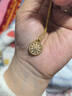 老鋪黃金古法手工足金項鏈 · 太陽(yáng)花（3號）鉆飾吊墜（金鏈款） 小號鎖骨鏈款金重約8.2g 曬單實(shí)拍圖
