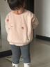 幼歌（YOUGE）嬰幼兒秋季新款條紋圓領(lǐng)打底衫柔韌透氣軟糯耐磨上衣潮 粉白條（66-90肩開(kāi)扣） 100 cm 曬單實(shí)拍圖