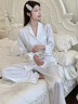 另約2026新款冰絲綢睡衣女款春秋季休閑長袖流光繁星高級感甜美家居服 波點星星 白色 【優質版】 M 曬單實拍圖