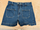 UR2026夏季新款女裝時(shí)尚洗水明線(xiàn)描邊口袋牛仔短褲UYU860030+ 藍色 27 曬單實(shí)拍圖