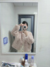 三彩2026春季新款環(huán)保皮草毛毛外套寬松優(yōu)雅氣質(zhì)短款圓領(lǐng)長(cháng)袖M 肉桂粉 M 160/84A 曬單實(shí)拍圖