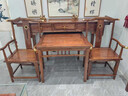 神臺條案玄關(guān)案幾禪意中堂六件套新中式實(shí)木端景臺 中堂桌擺供桌 榆木2.03米條案銅件圈椅六件套 曬單實(shí)拍圖
