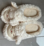 名創(chuàng  )優(yōu)品（MINISO）羊咩咩棉拖鞋女冬季包跟家居室內厚底月子毛毛拖鞋白色36-37 曬單實(shí)拍圖