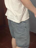 馬克華菲牛仔短褲男士夏季美式潮流復古寬松中青年運動(dòng)百搭褲 中藍 XL 曬單實(shí)拍圖
