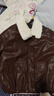 香影美拉德咖色皮衣女2025冬季新款毛絨翻領(lǐng)復古機車(chē)pu夾克短外套 咖色 S 155/80A/85-95斤 曬單實(shí)拍圖