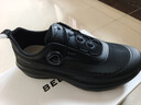 百麗透氣健步鞋男26夏新旋鈕扣增高4cm休閑運動(dòng)鞋 煙晶黑/透氣 42 曬單實(shí)拍圖