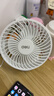 得力USB桌面風(fēng)扇迷你輕音小電扇大風(fēng)力風(fēng)扇宿舍家用臥室學(xué)生宿舍辦公室臺式桌面風(fēng)扇臺夾扇 白 曬單實(shí)拍圖