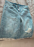 UR2025夏季新款女裝復古水洗毛須休閑七分牛仔褲UWJ850038 曬單實(shí)拍圖